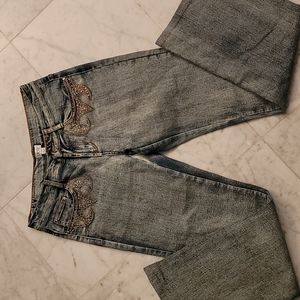 Cache Embellished Bootleg Jeans | Size 4 Wms